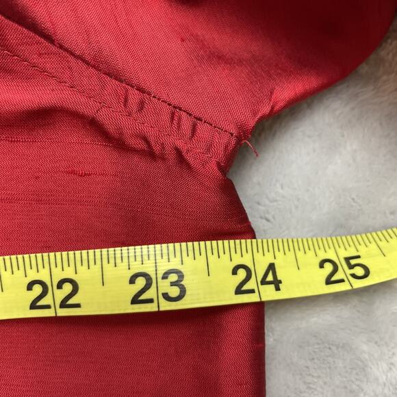 Vintage Valerie Stevens Silk Blazer Jacket Womens 14W Brick Red Holiday Formal - Picture 5 of 6